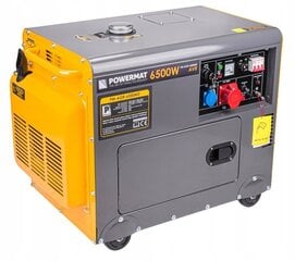 Dīzeļa ģenerators Powermat PM-AGR-6500MD, 6500W цена и информация | Электрогенераторы | 220.lv