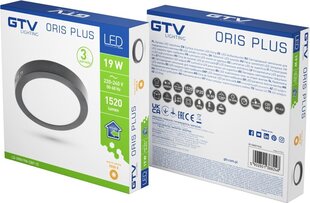 LED lampa, IP20, 19W, 3000K, 1520LM cena un informācija | Griestu lampas | 220.lv