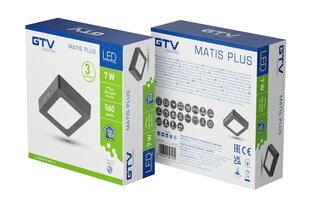 Светильник LED MATIS PLUS, 7W, черный, 4000K, 560lm, IP20 цена и информация | Монтируемые светильники, светодиодные панели | 220.lv