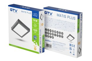 Светильник LED MATIS PLUS, 19W, черный, 3000K, 1520lm, AC220-240V, IP20 цена и информация | Монтируемые светильники, светодиодные панели | 220.lv