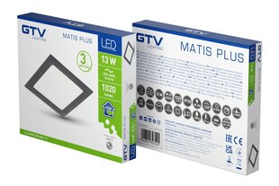 Светильник LED MATIS PLUS, 13W, черный, 4000K, 1020lm, IP20 цена и информация | Монтируемые светильники, светодиодные панели | 220.lv