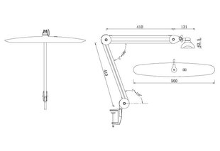 Galda LED lampa 50cm AF-9776 cena un informācija | Mēbeles skaistumkopšanas saloniem | 220.lv