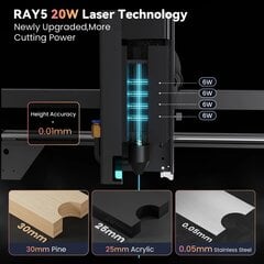 Станок для лазерной гравировки и резки Longer Ray5, 20 Вт цена и информация | Пилы, циркулярные станки | 220.lv