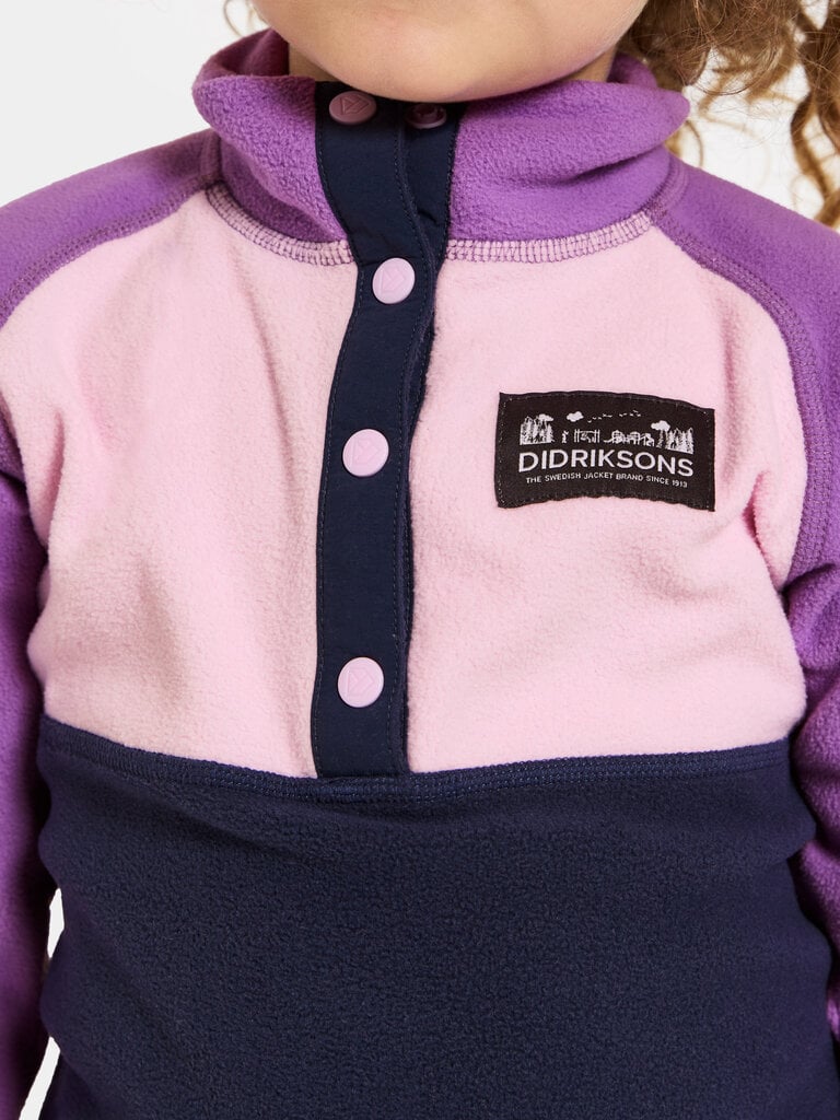 Didriksons bērnu vilnas džemperis MONTE HALF BUTTON 3, tumši zils-violets cena un informācija | Jakas, džemperi, žaketes, vestes meitenēm | 220.lv