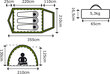 Tūrisma trīsvietīga telts, zaļa cena un informācija | Teltis | 220.lv