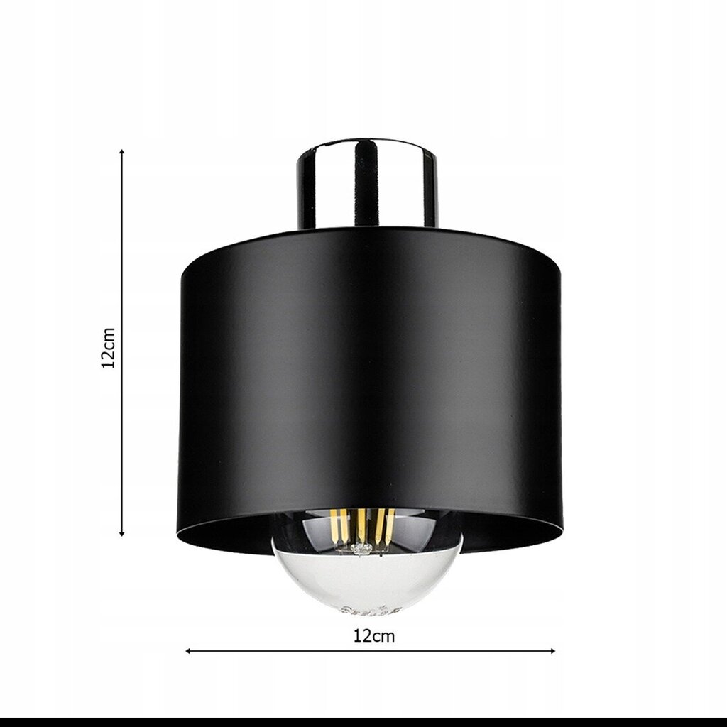 Led-lux sienas lampa, melna + hroma cena un informācija | Sienas lampas | 220.lv