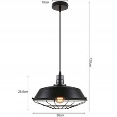 Led-lux piekaramā lampa, melna cena un informācija | Lustras | 220.lv