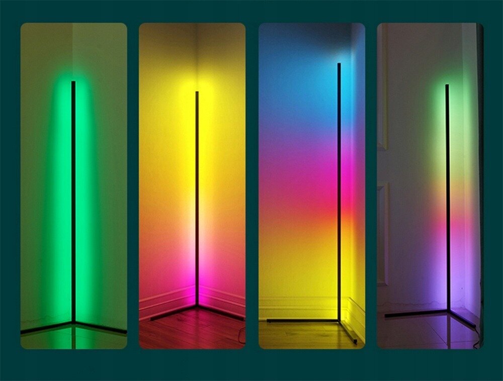 RGB LED stāvlampa ar tālvadības pulti cena un informācija | Stāvlampas | 220.lv