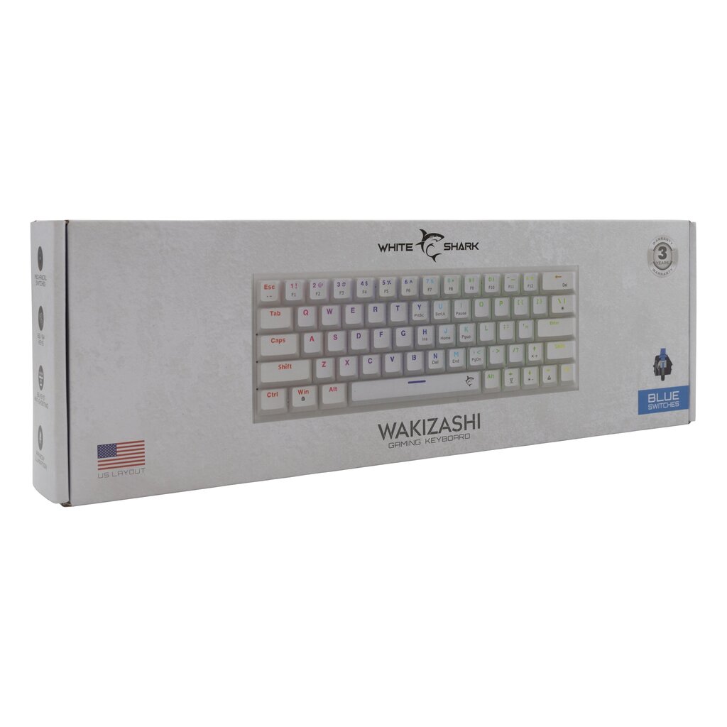 White Shark GK-002221 Wakizashi White US cena un informācija | Klaviatūras | 220.lv