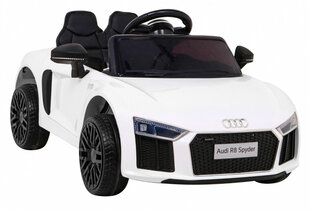 Audi R8 на батарейках для детей белый, пульт управления, светодиод цена и информация | Электромобили для детей | 220.lv