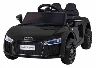 Детский Audi R8 на батарейках черный, пульт управления, светодиод цена и информация | Электромобили для детей | 220.lv