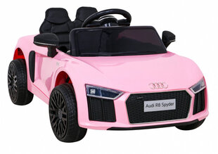 Детский розовый Audi R8 на батарейках, пульт управления, светодиоды цена и информация | Электромобили для детей | 220.lv