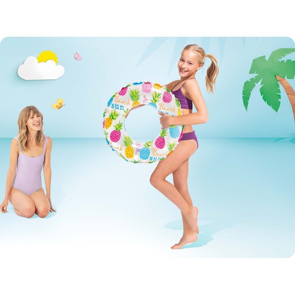 Piepūšamais peldriņķis bērniem Intex, 61 cm, dažādu krāsu cena un informācija | Piepūšamās rotaļlietas un pludmales preces | 220.lv
