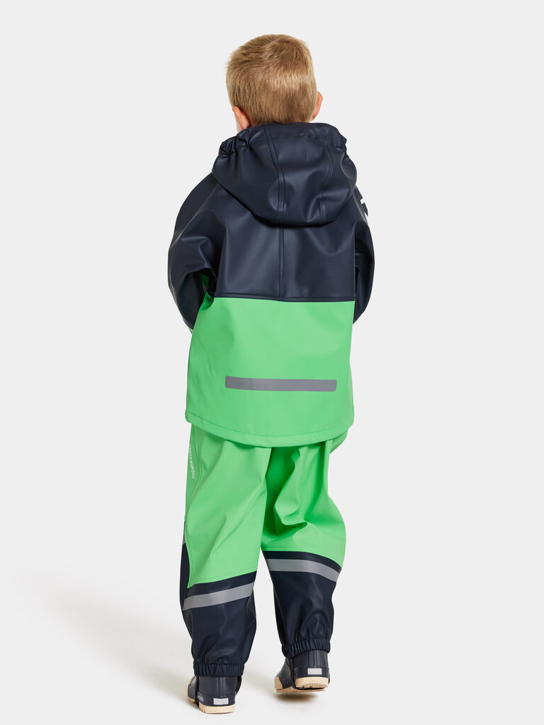 Didriksons bērnu gumijas komplekts WATERMAN 10, tumši zils-zaļš cena un informācija | Lietus apģērbs bērniem | 220.lv