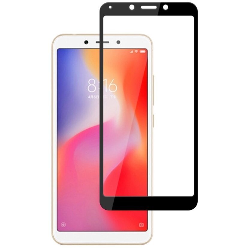 „Mocolo“ Tempered Glass ekrāna aizsargstikls 0.26 mm - melns (Redmi 6 / 6A) cena un informācija | Ekrāna aizsargstikli | 220.lv