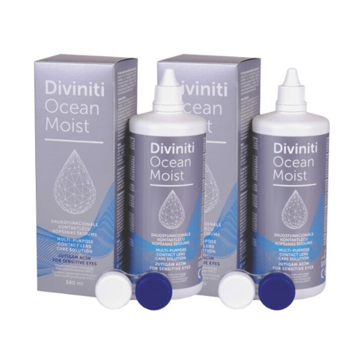 Kontaktlēcu Kopšanas Šķidrums Diviniti Ocean Moist 380ml 2 x Pudeles cena un informācija | Kontaktlēcu šķidrumi | 220.lv