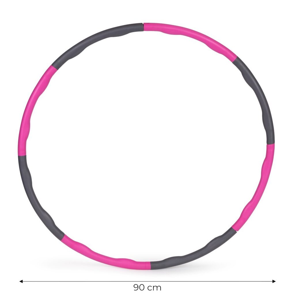 Vingrošanas riņķis Hula Hoop, 90 cm, rozā cena un informācija | Vingrošanas riņķi un nūjas | 220.lv