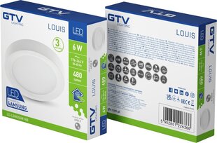 Gaismeklis, LED, 6W, 480Lm, 4000K, v/a, IP54, apaļš, balts цена и информация | Монтируемые светильники, светодиодные панели | 220.lv