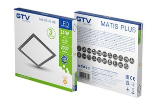 Gaismeklis, LED, 24W, 2000lm, 3000K, z/a, IP20, melns цена и информация | Монтируемые светильники, светодиодные панели | 220.lv