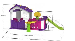 Liela māja ar priekštelpu, violeta cena un informācija | Bērnu rotaļu laukumi, mājiņas | 220.lv