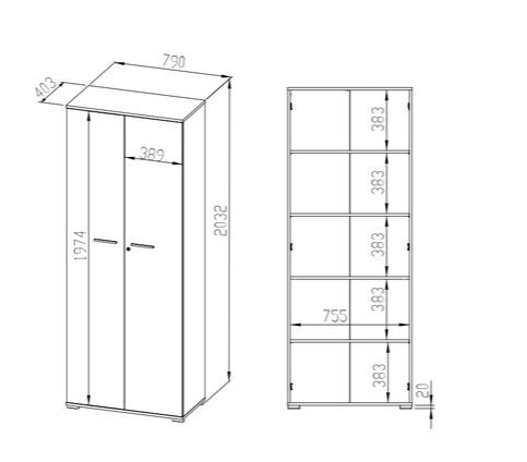 Skapis Optimal 01 cena un informācija | Skapji | 220.lv