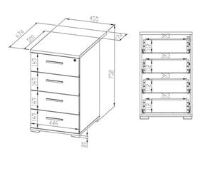 Шкафчик с выдвижными ящиками Optimal 22, цвет дуба цена и информация | Шкафчики в гостиную | 220.lv