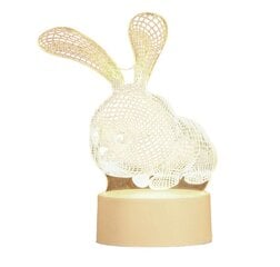 Geekeo 3D Настольная акриловая лампа в виде кролика, теплый белый цена и информация | Настольные лампы | 220.lv