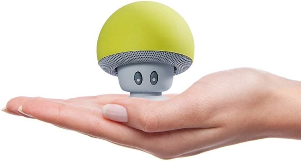 Mini Wireless Bluetooth skaļrunis ar mikrofonu, dzeltens Sudroid Mushroom cena un informācija | Skaļruņi | 220.lv