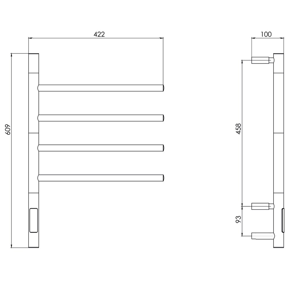 Elektriskais dvieļu žāvētājs TELVEL Ti F4 BLACK, 43х60 cm, 65 W цена и информация | Dvieļu žāvētāji | 220.lv