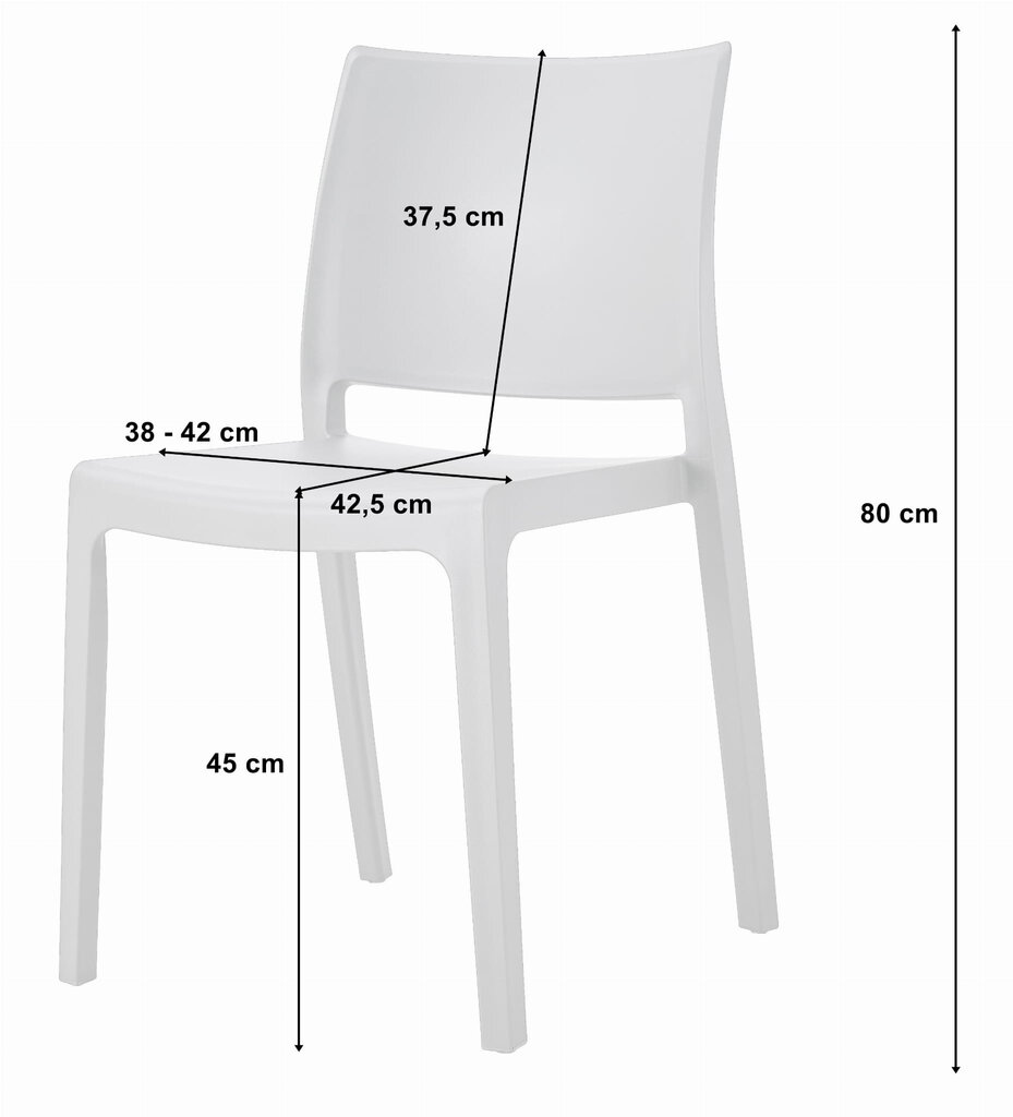 Divu krēslu komplekts melns Klem cena un informācija | Virtuves un ēdamistabas krēsli | 220.lv