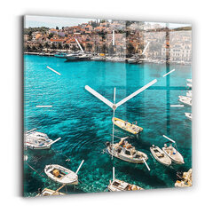 Sienas pulkstenis Laivas Horvātijā, 30x30 cm цена и информация | Часы | 220.lv