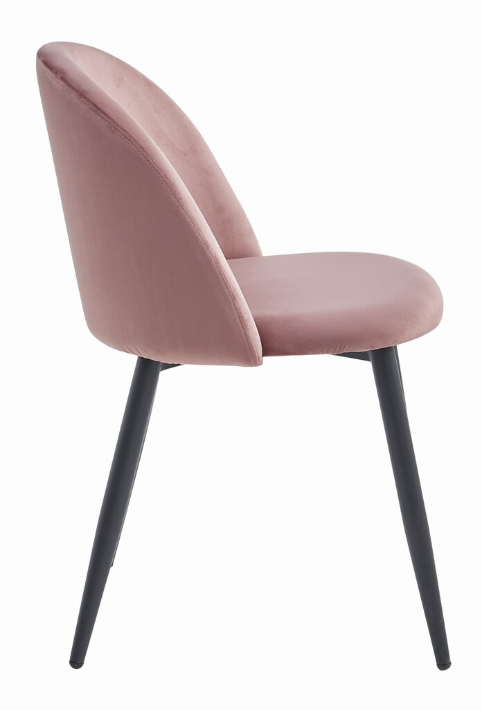 Krēsls tumši rozā samts, melnas kājas cena un informācija | Virtuves un ēdamistabas krēsli | 220.lv