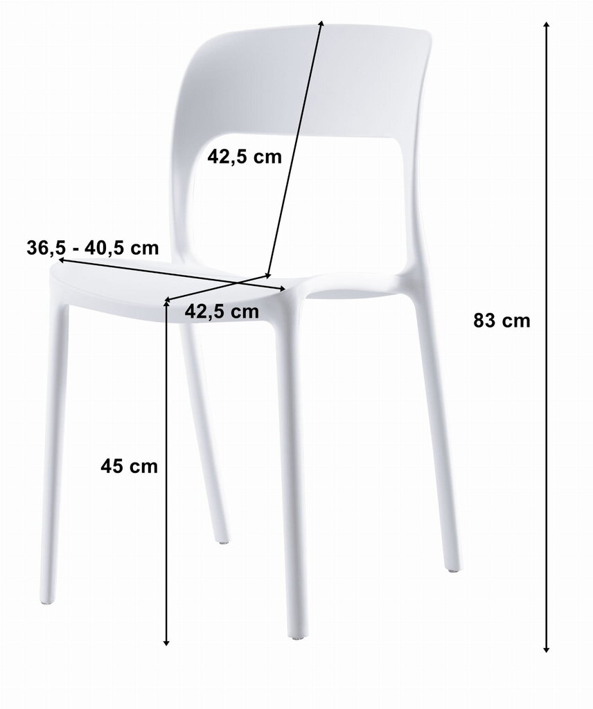 Divu baltu krēslu komplekts ipos цена и информация | Virtuves un ēdamistabas krēsli | 220.lv