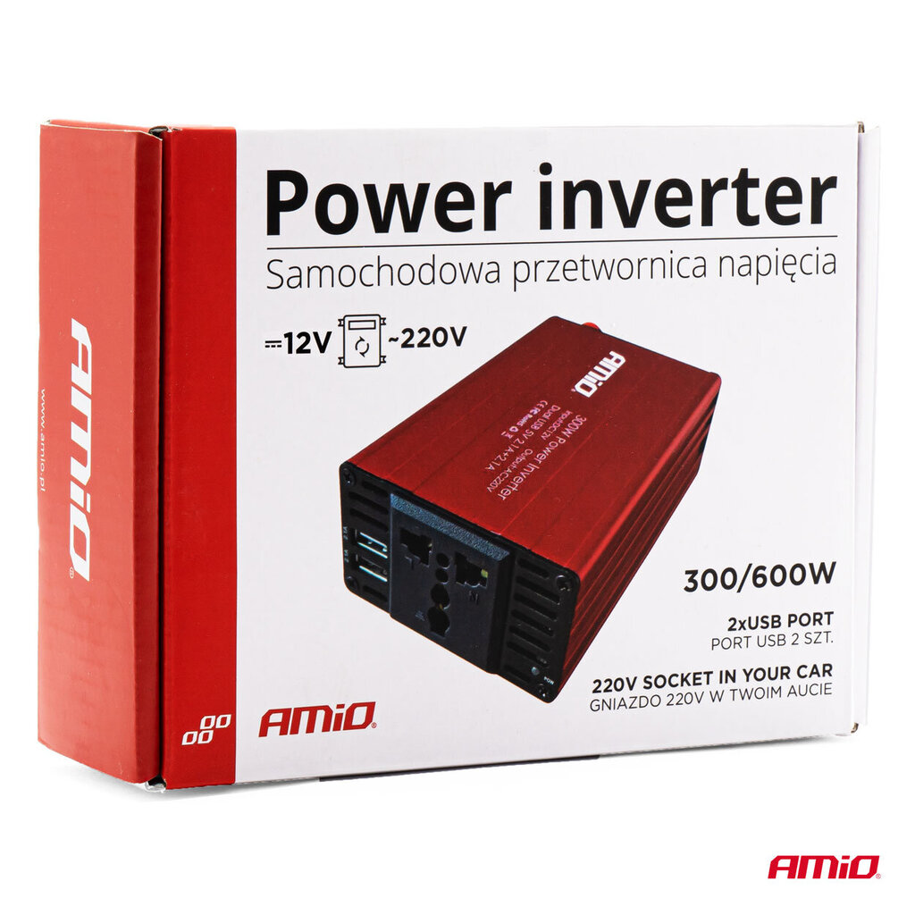 Inverters - strāvas pārveidotājs 12V/220V / 300W/600W цена и информация | Sprieguma pārveidotāji | 220.lv