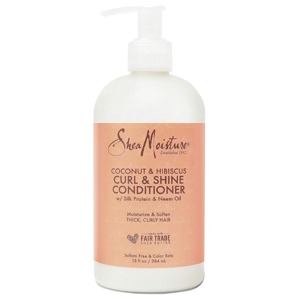 Mitrinošs kondicionieris cirtainiem matiem ar zīda proteīnu un nīma eļļu Shea Moisture, 384 ml cena un informācija | Matu kondicionieri, balzāmi | 220.lv