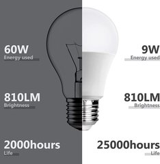 LED elektriskā spuldze E27, 6gab., 9 W, 230V цена и информация | Лампочки | 220.lv