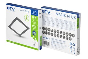 Светильник LED MATIS PLUS, 19W, черный, 4000K, 1520lm, IP20 цена и информация | Монтируемые светильники, светодиодные панели | 220.lv