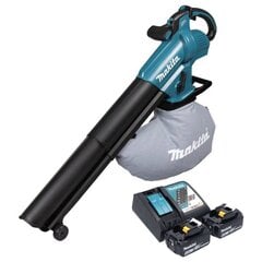 Аккумуляторная воздуходувка и пылесос для уборки листьев, Makita DUB 187 RM2, 18 В, с аккумулятором и зарядным устройством цена и информация | Пылесосы для сбора листьев, измельчители веток, очистители тротуарной плитки | 220.lv