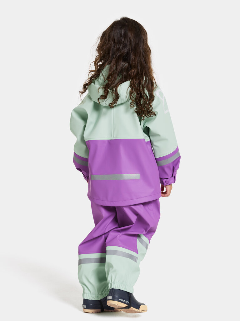 Didriksons bērnu gumijas komplekts WATERMAN 10, piparmētru zaļš-violets цена и информация | Lietus apģērbs bērniem | 220.lv