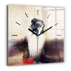 Sienas pulkstenis Abstrakcijas Sievietes Portrets, 30x30 cm cena un informācija | Pulksteņi | 220.lv
