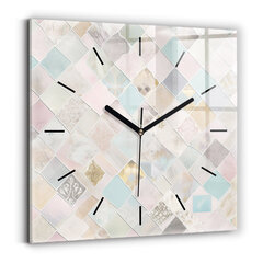 Sienas pulkstenis Krāsainas Flīzes, 30x30 cm cena un informācija | Pulksteņi | 220.lv