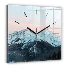 Sienas pulkstenis Kalnu Grēda Ziemā, 30x30 cm cena un informācija | Pulksteņi | 220.lv