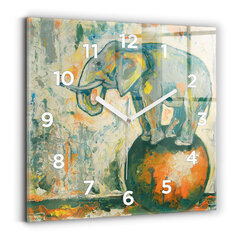 Sienas pulkstenis Krāsota Ziloņu Poza, 30x30 cm cena un informācija | Pulksteņi | 220.lv