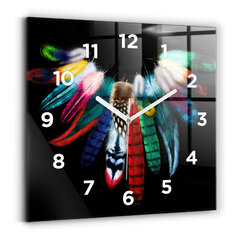 Sienas pulkstenis Krāsainas Putnu Spalvas, 30x30 cm cena un informācija | Pulksteņi | 220.lv