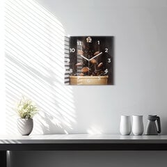 Sienas pulkstenis Karsta Kafija, 30x30 cm цена и информация | Часы | 220.lv