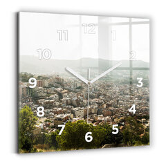 Sienas pulkstenis Barselonas Skats Uz Montjuic, 30x30 cm цена и информация | Часы | 220.lv