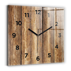 Sienas pulkstenis Koka Dēļi, 30x30 cm cena un informācija | Pulksteņi | 220.lv