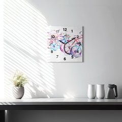 Sienas pulkstenis Krāsainie Pilsētas Velosipēdi, 30x30 cm цена и информация | Часы | 220.lv