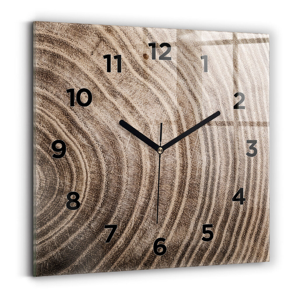 Sienas pulkstenis Koka Stumbrs, 30x30 cm cena un informācija | Pulksteņi | 220.lv