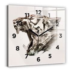 Sienas pulkstenis Krāsots Tīģera Portrets, 30x30 cm cena un informācija | Pulksteņi | 220.lv